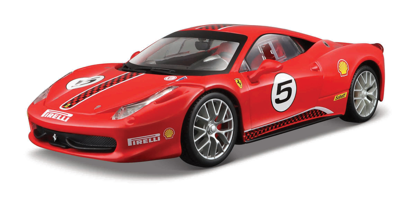 Bburago - RACING, Ferrari 458 Challenge, červená, 1:24