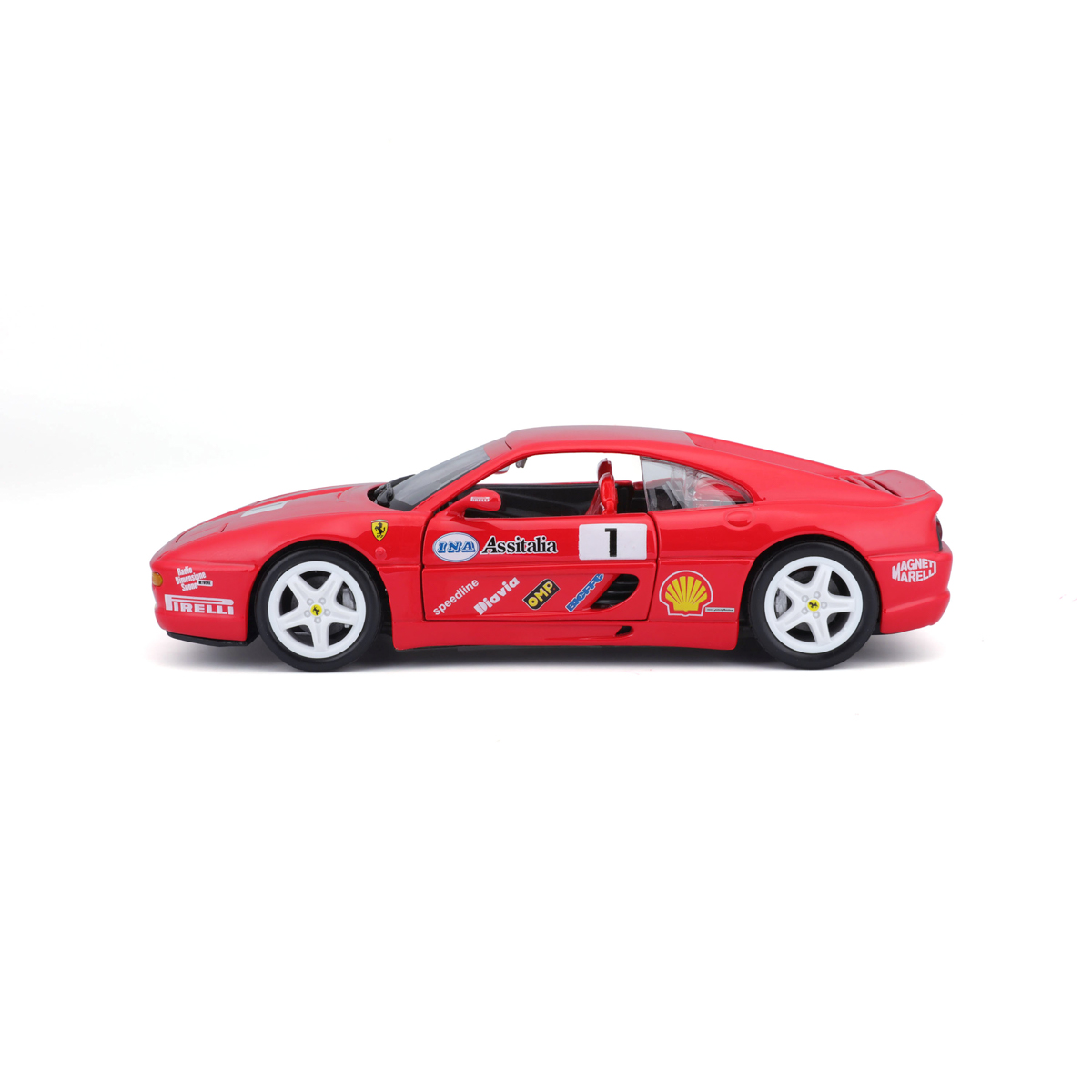 Bburago - RACING, Ferrari F355 Challenge, červená, 1:24