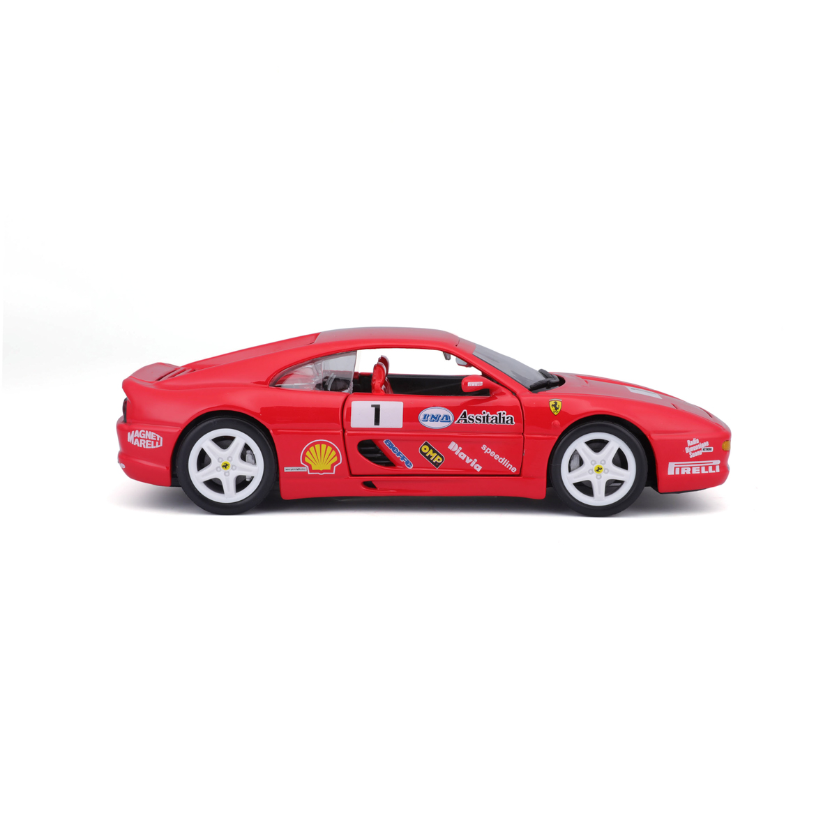 Bburago - RACING, Ferrari F355 Challenge, červená, 1:24