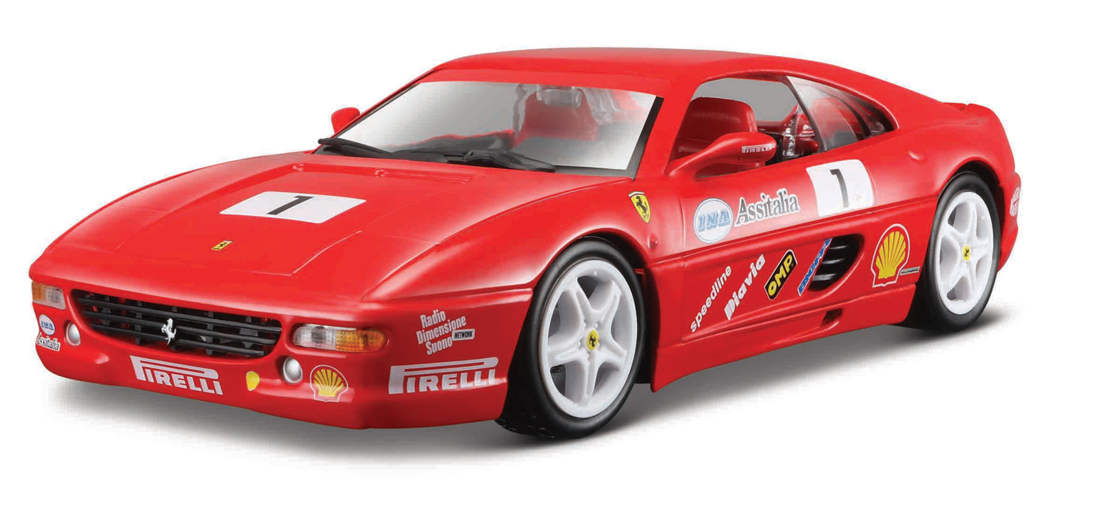 Bburago - RACING, Ferrari F355 Challenge, červená, 1:24