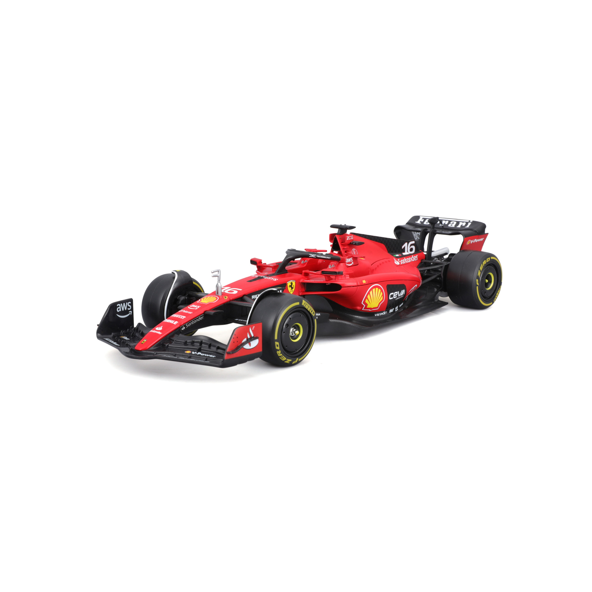 Bburago - FORMULA RACING, F1 Ferrari SF-23 (2023) s figurkou jezdce, #16 Charles Leclerc, 1:24