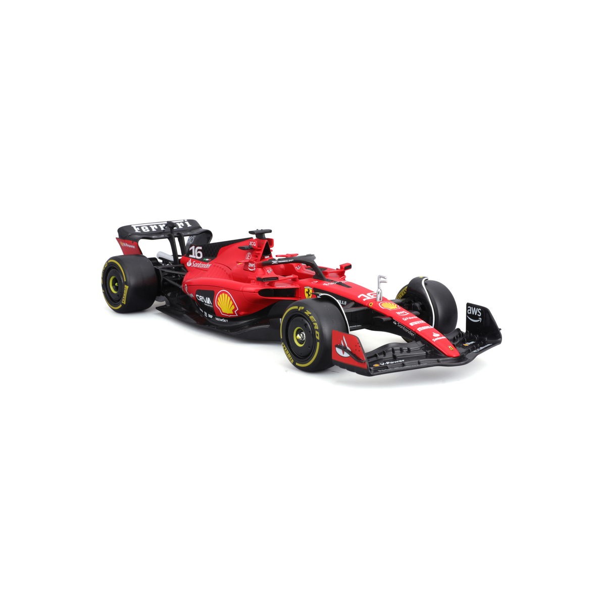 Bburago - FORMULA RACING, F1 Ferrari SF-23 (2023) s figurkou jezdce, #16 Charles Leclerc, 1:24