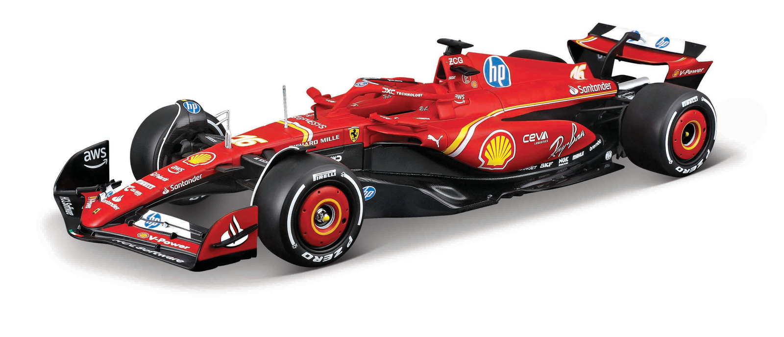 Bburago - RACE F1 s figurkou jezdce, Ferrari SF-24 (2024), #16 Charles Leclerc, 1:24