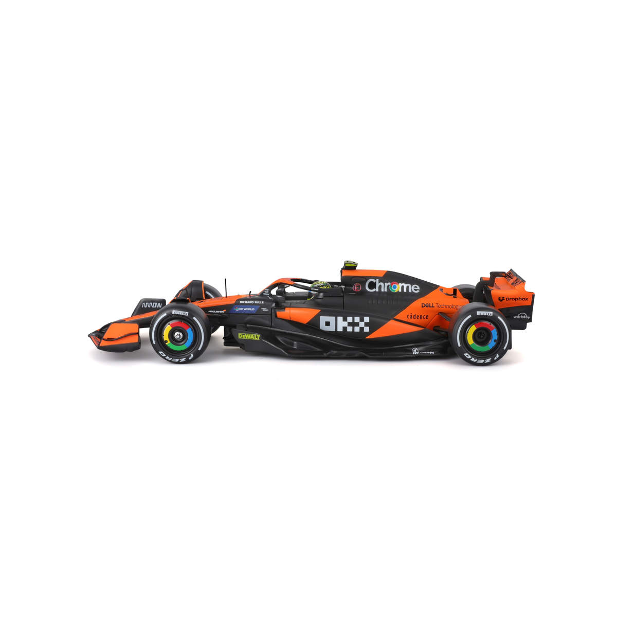Bburago - RACE Formule F1 v dekorativním boxu, McLaren Team MCL38 (2024), 4# Lando Norris, 1:24