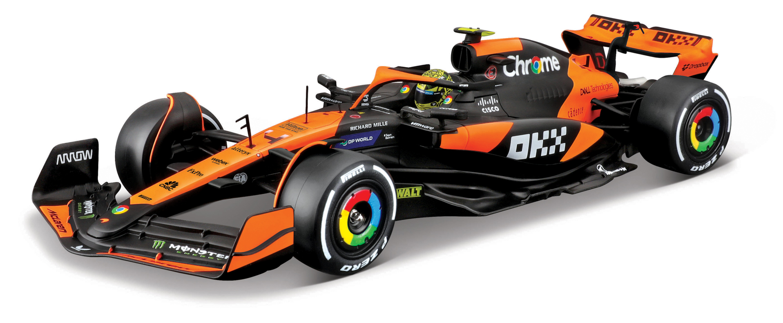 Bburago - RACE Formule F1 v dekorativním boxu, McLaren Team MCL38 (2024), 4# Lando Norris, 1:24
