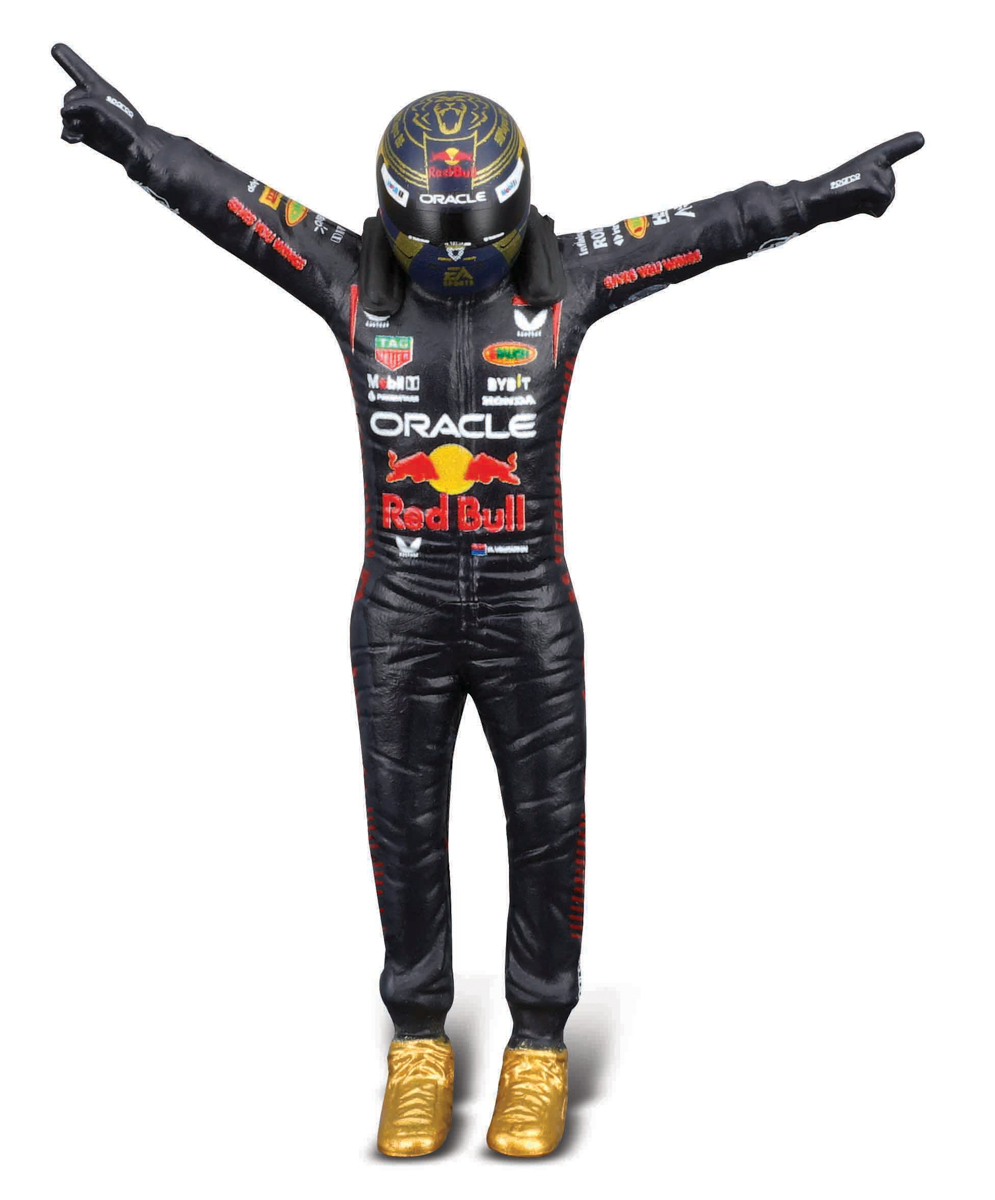 Bburago - RACE Formule F1 s figurkou jezdce, Oracle Red Bull Racing RB19 (2023), #1 Verstappen, 1:24