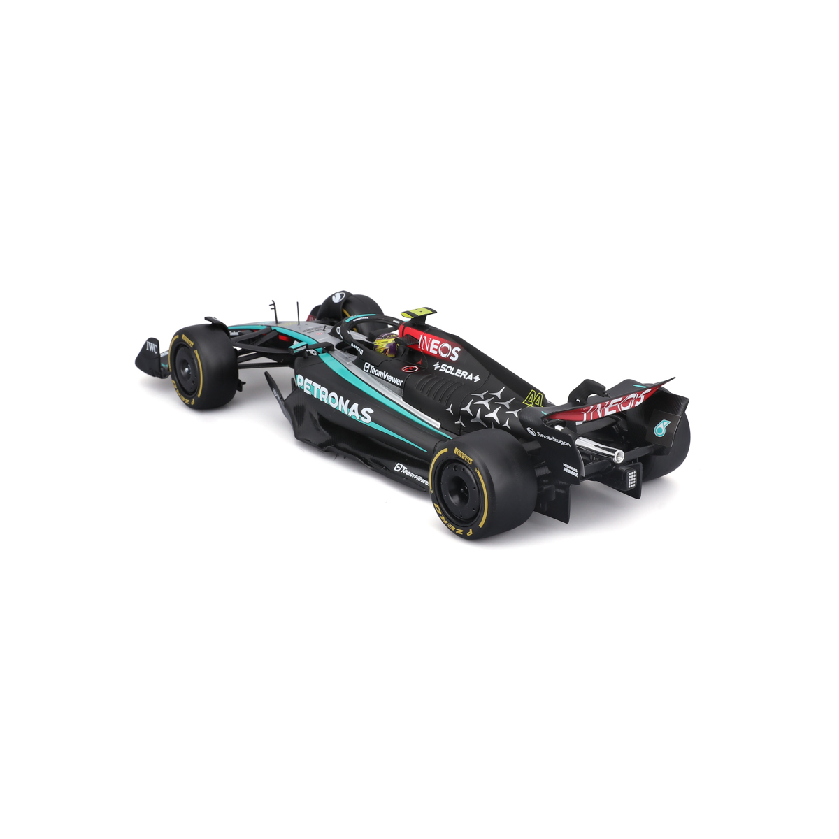 Bburago - RACE F1 v dekorativním boxu, Mercedes-AMG Petronas W15 (2024), #44 Lewis Hamilton, 1:24