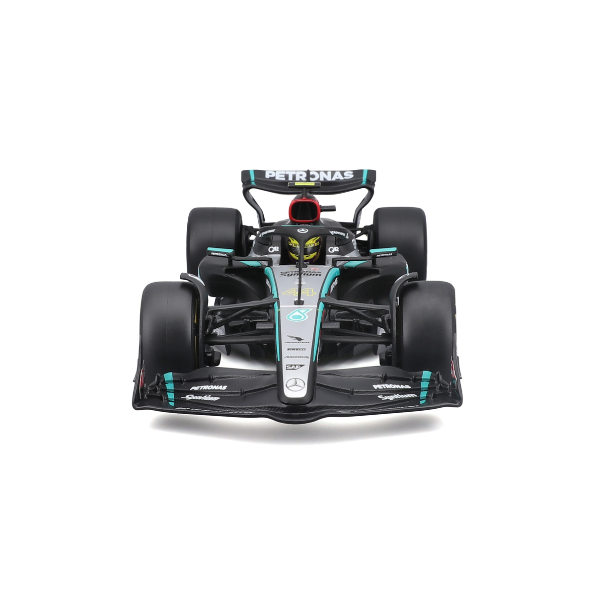 Bburago - RACE F1 v dekorativním boxu, Mercedes-AMG Petronas W15 (2024), #44 Lewis Hamilton, 1:24