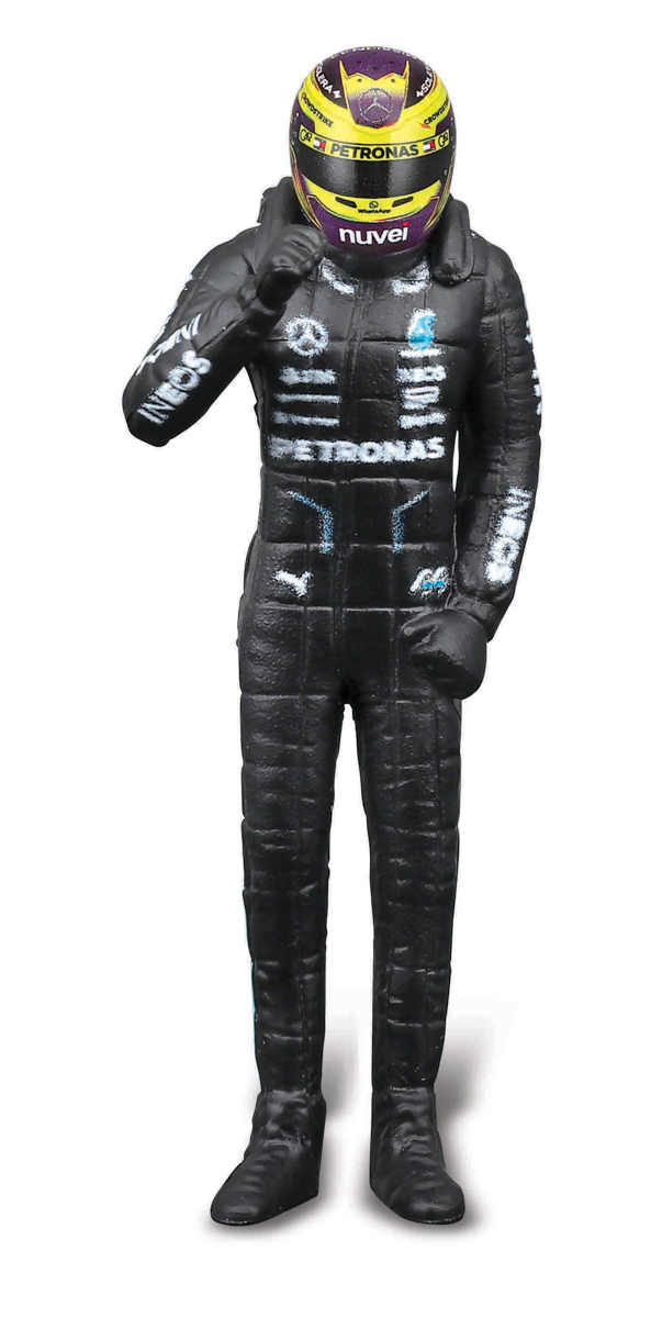 Bburago - RACE F1 s figurkou jezdce, Mercedes-AMG Petronas W15 (2024), #44 Lewis Hamilton, 1:24