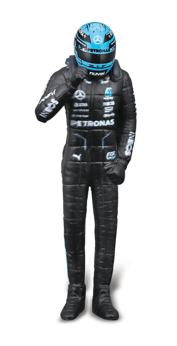 Bburago - RACE F1 s figurkou jezdce, Mercedes-AMG Petronas W15 (2024), #63 George Russell, 1:24