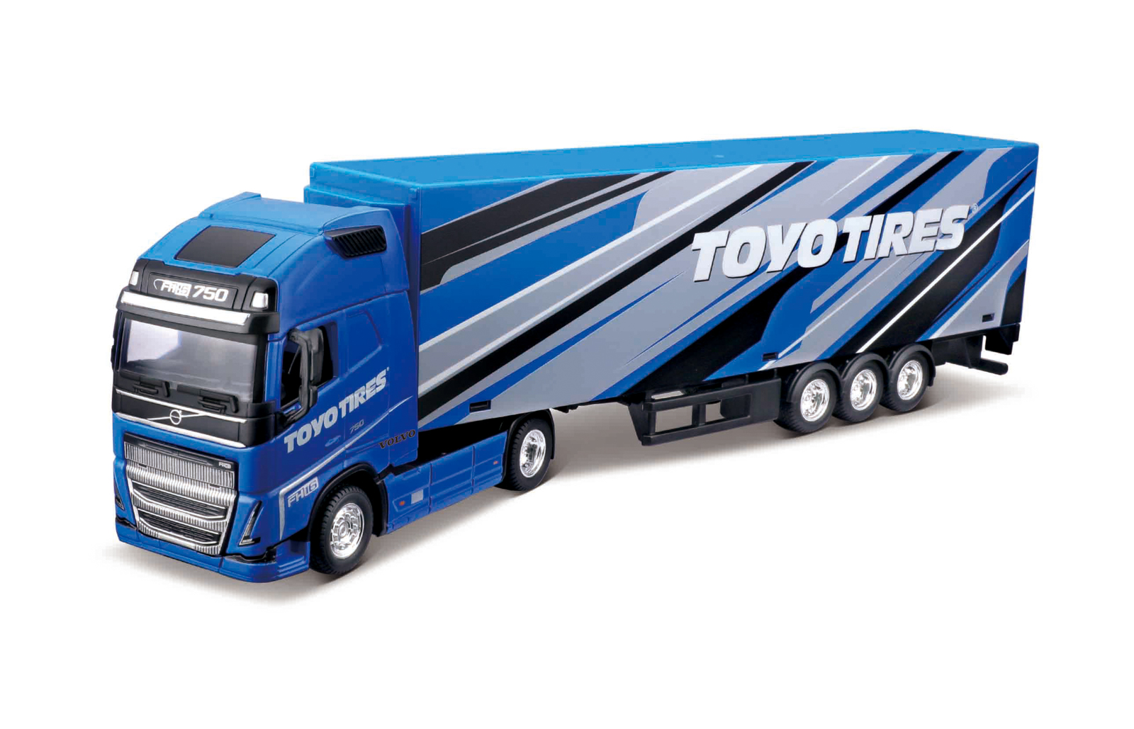 Bburago - Kamion s přívěsem Volvo FH16 Globetrotter 750 XXL/Trailer, TOYO TIRES, 1:43