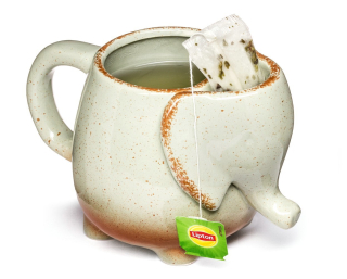 Porcelánový hrnek Slon, Šedý, 500 ml.