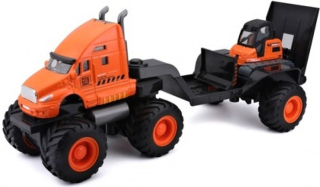 Maisto Builder Zone Quarry Haulers with Street Loader, Orange 1:32