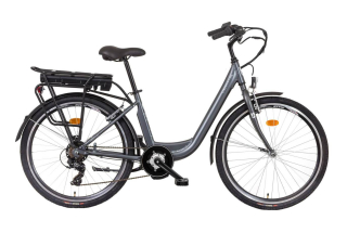 Liberty elektrokolo e-VIA 6 spd 26" zadní motor, 36V/10,4Ah, 2026 antracitové, Přední vidlice Pevná