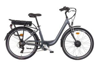 Elektrokolo Liberty e-VIA 6 spd 26" přední motor, 36V/17,5Ah, 2026 antracitové, Přední vidlice Odpružená