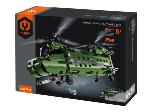 Stavebnice iM.MASTER 2v1 vrtulník s mechanickým pohonem, 393 dílků