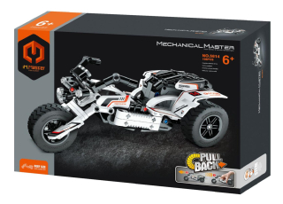 Stavebnice iM.MASTER tříkolová motorka na zpětné natažení, 198 dílků