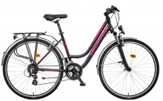 Mayo XR Basic Trek Low Dámské trekové kolo, černo-růžové