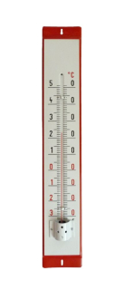 Venkovní teploměr smaltovaný, Červenobílý 860x140 mm