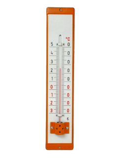 Venkovní teploměr smaltovaný, Oranžovobílý 500x95 mm