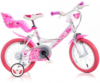 Dino Bikes Dětské kolo Little Heart 14" bílé