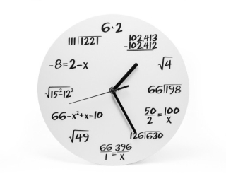Matematické plastové hodiny, Bílé průměr 30cm