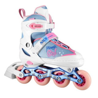 Kolečkové brusle NILS Extreme NA18168A Princess bílé vel.M (35-38)