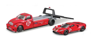 Maisto Flatbed, Ford GT Heritage Edition 2022, červená, s číslem 16, 1:64