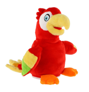 Plyšový papoušek Jaroušek opakující věty, 16cm