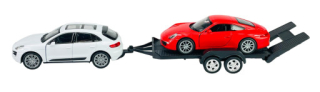 Welly Trailer set Porsche Macan, Porsche 911, 1:34