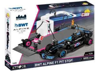 Cobi 1685 BWT Alpine F1 Pit Stop, 477 kostek a 2 figurky