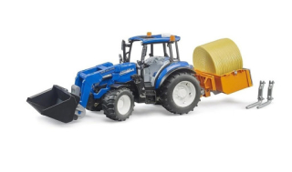 Bruder 2187 Traktor New Holland T5.120 s čelním nakladačem, korbou, vidlemi