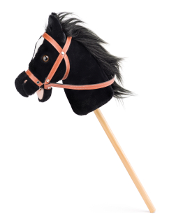 Hobby horse  Baron, černý kůň na tyči se zvuky