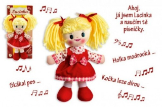 Teddies Hadrová panenka Lucinka zpívající česky, 30cm