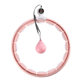 Masážní hula hoop HMS HHM15 se závažím, magnety a počítadlem, růžová