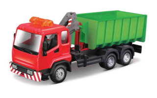 Bburago servisní vozidlo Hooklift and Crane Truck 1:43