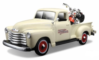 Maisto Harley Davidson Chevrolet 3100 Pickup + FLSTS Heritage 1:24