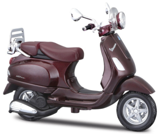 Maisto skůtr Vespa LXV (2013) bordó 1:18