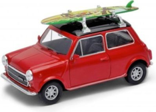 Welly Mini Cooper 1300 with Surf, červený, 1:34