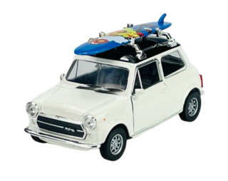 Welly Mini Cooper 1300 with Surf, bílý, 1:34