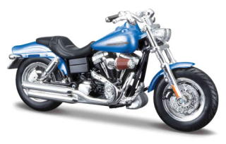 Maisto Harley Davidson FXDFSE CVO Fat Bob (2009), blister box, Modrý 1:18