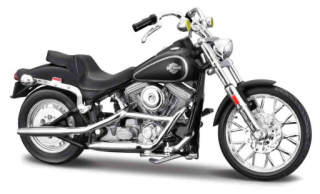 Maisto Harley Davidson FXST Softail (1984), matně černá, blister box, 1:18