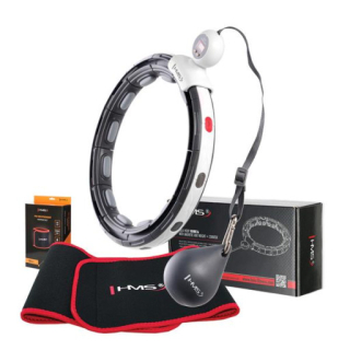 Sada masážní hula hoop HMS HHM15 se závažím, magnety, počítadlo, zeštíhlující pás BR163, černá