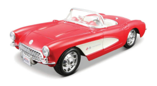 Maisto 1957 Corvette, červená, stavebnice auta, 1:24