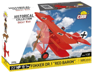 Cobi 2996 Great War Fokker Dr. I Red Baron, 1:32, 221 kostek