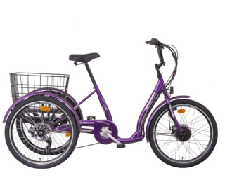 LIBERTY COMFY e-trojkolka 24" 6spd Disk, fialová, 36V 17,5Ah, LCD Displej Základní