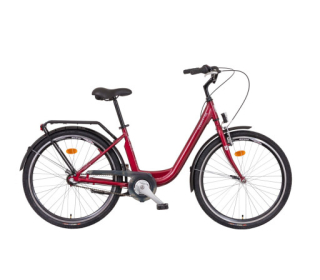 LIBERTY Městské jízdní kolo VIA 7spd NEXUS 26" 2026 rubínové, Přední vidlice Odpružená