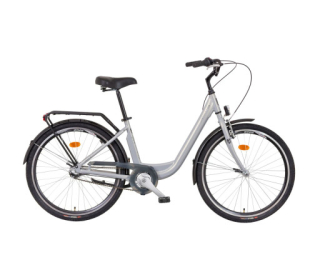 LIBERTY Městské jízdní kolo VIA 7spd NEXUS 26" 2026 stříbrné, Přední vidlice Odpružená