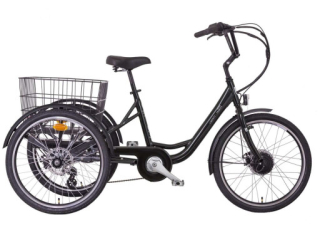 LIBERTY TRINITY e-trojkolka 24" 6spd Disk, rám 18", černá, 36V 14Ah, LCD Displej Barevný