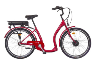 Elektrokolo pro seniory Liberty Comfy Steel 3spd. 26", 36V/10,4Ah, červené, LCD Displej Barevný